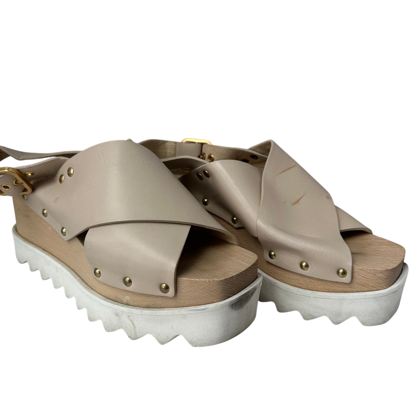 Stella Mccartney (Eu 37/Us 7) Percy Platform Sandal Slingback- Studded, Open Toe
